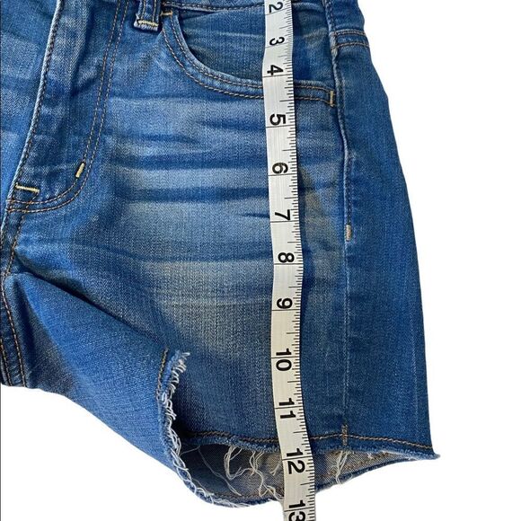 American Eagle Hi Rise Shortie Jean Shorts Womens 00 Medium Wash Summer AU0309 - Picture 5 of 6